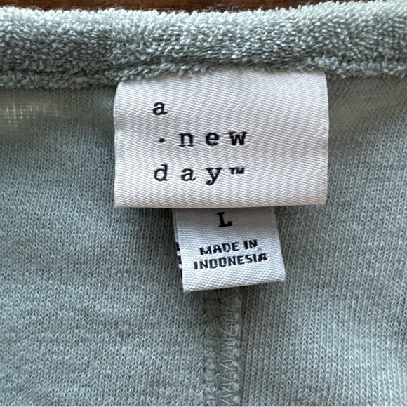 A New Day Green Racerback Terry Dress Tank Sleeveless Beach Coverup Swim L - Picture 5 of 10